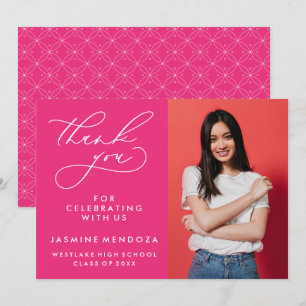 EINFACHER WHIMSICAL CALLIGRAPHY ABSCHLUSS DANKEN DANKESKARTE