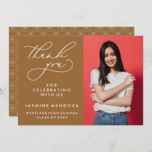 EINFACHER WHIMSICAL CALLIGRAPHY ABSCHLUSS DANKEN DANKESKARTE