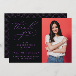 EINFACHER WHIMSICAL CALLIGRAPHY ABSCHLUSS DANKEN DANKESKARTE