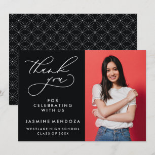 EINFACHER WHIMSICAL CALLIGRAPHY ABSCHLUSS DANKEN DANKESKARTE