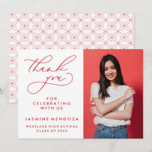 EINFACHER WHIMSICAL CALLIGRAPHY ABSCHLUSS DANKEN DANKESKARTE