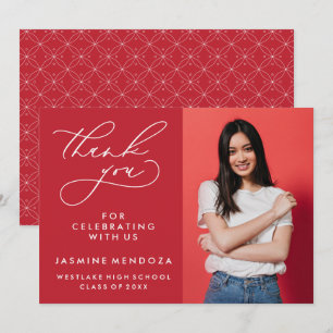 EINFACHER WHIMSICAL CALLIGRAPHY ABSCHLUSS DANKEN DANKESKARTE