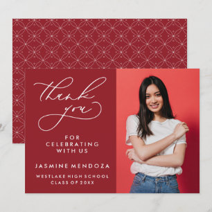 EINFACHER WHIMSICAL CALLIGRAPHY ABSCHLUSS DANKEN DANKESKARTE