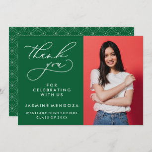 EINFACHER WHIMSICAL CALLIGRAPHY ABSCHLUSS DANKEN DANKESKARTE