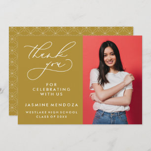 EINFACHER WHIMSICAL CALLIGRAPHY ABSCHLUSS DANKEN DANKESKARTE