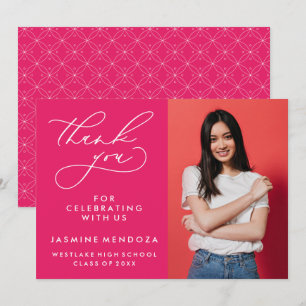 EINFACHER WHIMSICAL CALLIGRAPHY ABSCHLUSS DANKEN DANKESKARTE