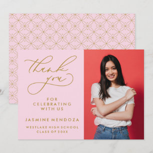 EINFACHER WHIMSICAL CALLIGRAPHY ABSCHLUSS DANKEN DANKESKARTE