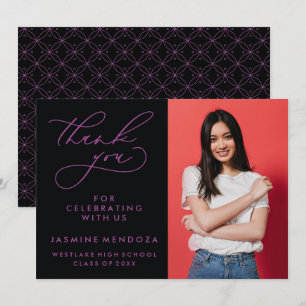 EINFACHER WHIMSICAL CALLIGRAPHY ABSCHLUSS DANKEN DANKESKARTE