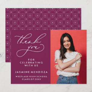 EINFACHER WHIMSICAL CALLIGRAPHY ABSCHLUSS DANKEN DANKESKARTE