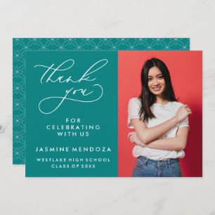 EINFACHER WHIMSICAL CALLIGRAPHY ABSCHLUSS DANKEN DANKESKARTE