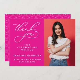 EINFACHER WHIMSICAL CALLIGRAPHY ABSCHLUSS DANKEN DANKESKARTE