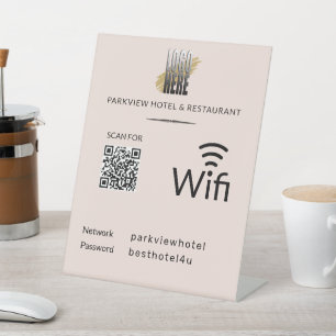 Einfacher WiFi-Netzwerkkennwort QR-Code Logo-Blend Sockelschild