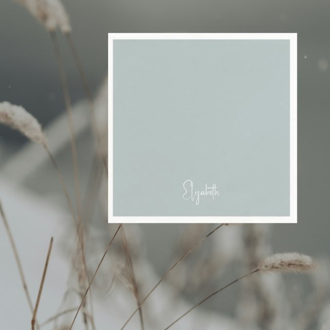 Einfacher Winter Eisblauer Personalisierter Cockta Serviette (Von Creator hochgeladen)