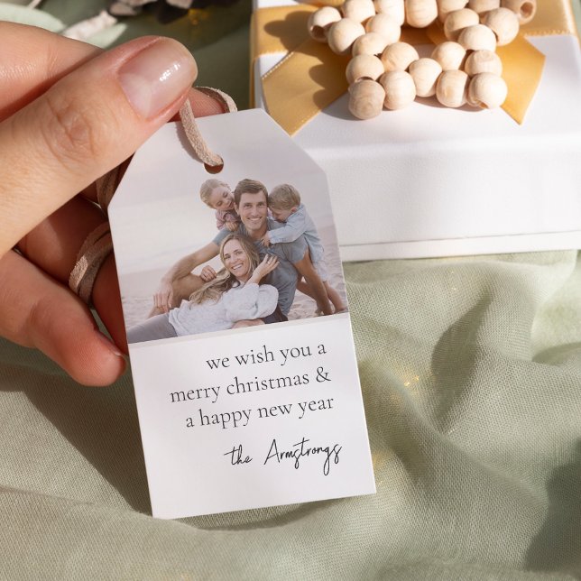 Einfacher Wunsch neutraler Minimalistischer Foto U Geschenkanhänger (Von Creator hochgeladen)