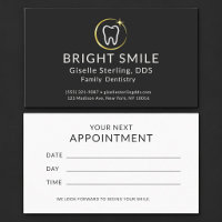 Einfacher Zahnarzt-Termin Schwarz Gold Dental-Term