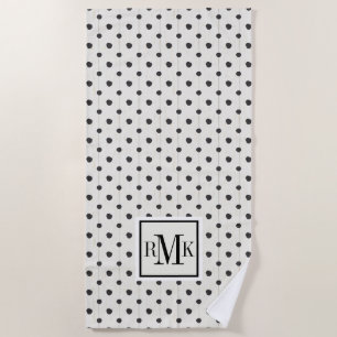 Einfacher Zeichen-Schritt drei des Monogramm-  Strandtuch