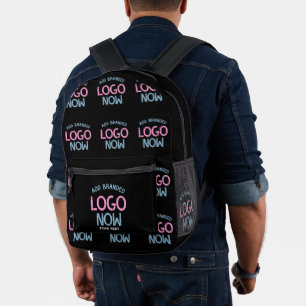 EINFACHER ZEITGENÖSSISCHER, SCHWARZER KUNDE BEDRUCKTER RUCKSACK