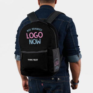 EINFACHER ZEITGENÖSSISCHER, SCHWARZER KUNDE BEDRUCKTER RUCKSACK
