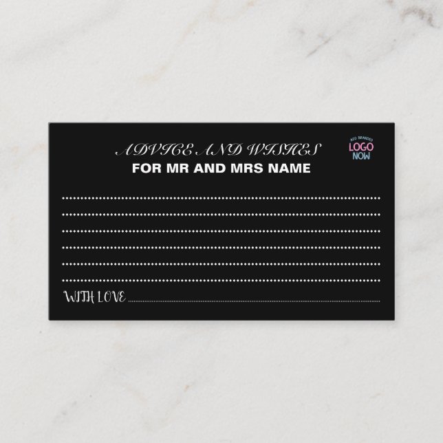 EINFACHER ZEITGENÖSSISCHER, SCHWARZER KUNDE HINWEISKARTE (Vorderseite)