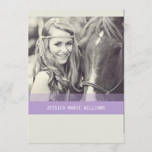 Einfacher Zickzack Abschluss  Lila Einladung