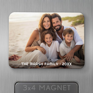 Einfaches 1-Foto-Vollformat - Chunky-Textüberlager Magnet