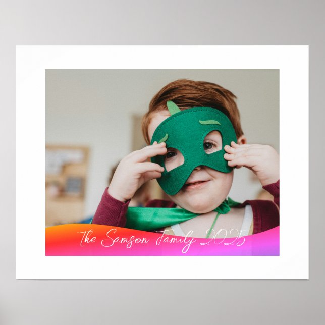 Einfaches 1-Foto-Vollformat - Skripttext-Overlay Poster (Vorne)
