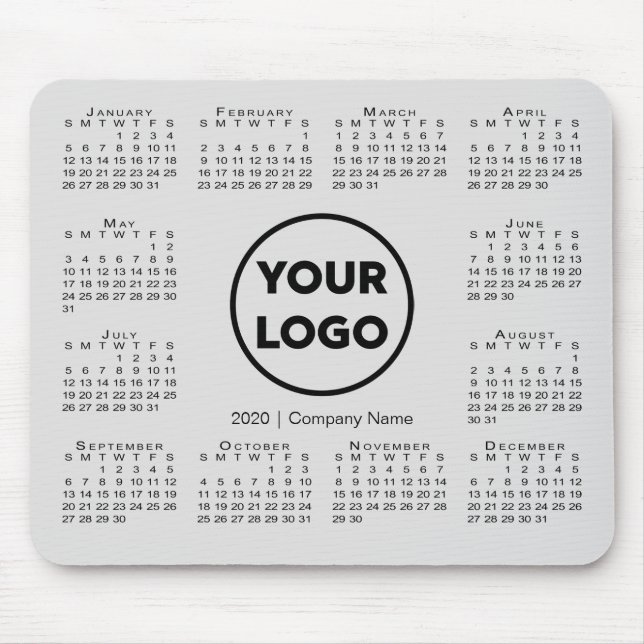 Einfaches 2020 Calendar Business Company Logo auf  Mousepad (Vorne)