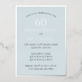 Einfaches 60-jähriges Party zum Hochzeitstag Folieneinladung