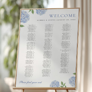 Einfaches ABC-Sitzplan, Hortensie, XL-Plakat Poster