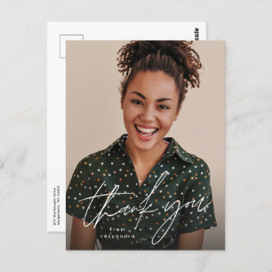 Einfaches Abschluss danke Foto Postkarte