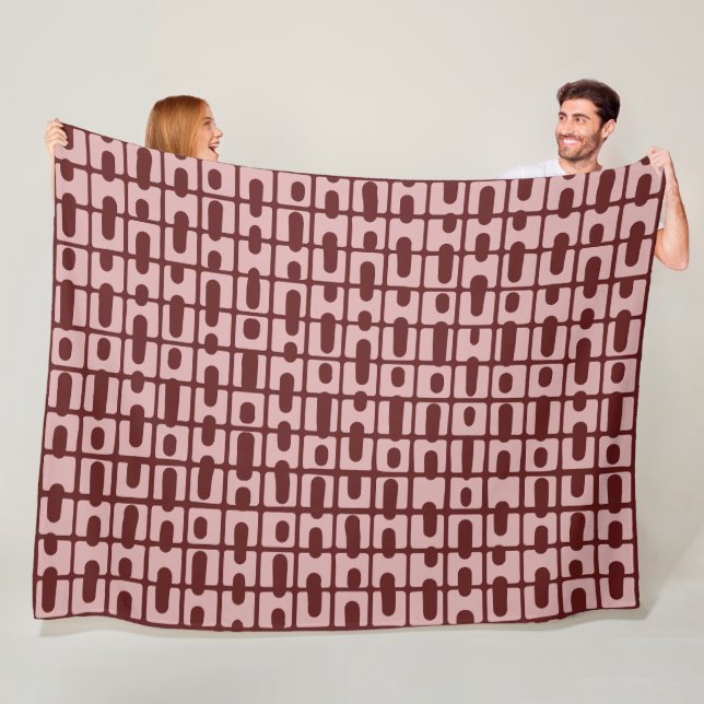 Einfaches Abstraktes Burgundy-Pink-Muster Fleecedecke (Beispiel)