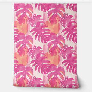 Einfaches abstraktes Muster mit Blätter von Monste Tapete