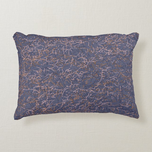 Einfaches Abstraktes Thread Art Blue Muster Dekokissen (Vorderseite)