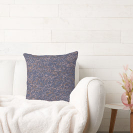 Einfaches Abstraktes Thread Art Blue Muster Kissen
