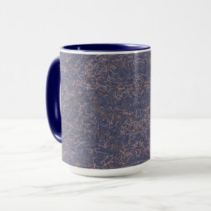 Einfaches Abstraktes Thread Art Blue Muster Tasse