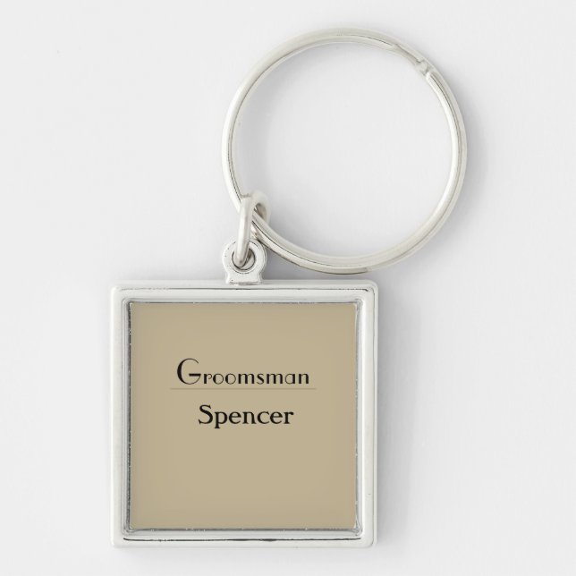 einfaches Add-Name-Trauzeuge Schlüsselanhänger (Vorne)