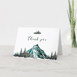 Einfaches Adventure Begin Mountain Pine Baby Dusch Dankeskarte