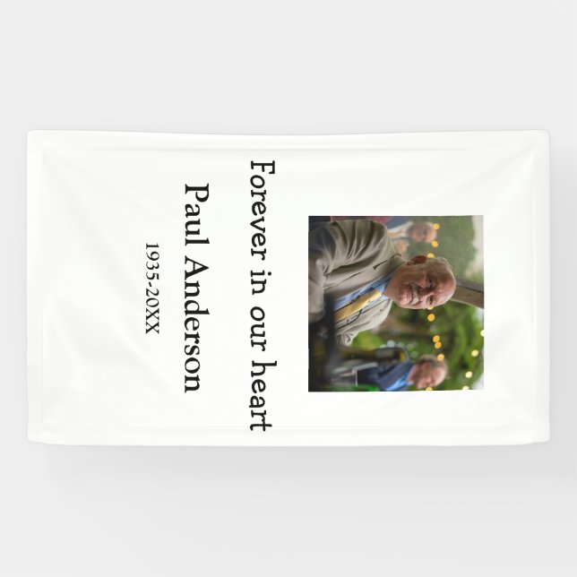 einfaches Andenken mit Foto und Text Banner (Horizontal)