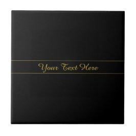 Einfaches anpassbares Gold- und Schwarz-Textdesign Fliese