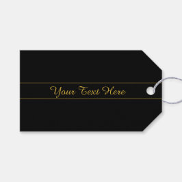 Einfaches anpassbares Gold- und Schwarz-Textdesign Geschenkanhänger