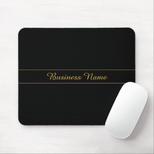 Einfaches anpassbares Gold- und Schwarz-Textdesign Mousepad