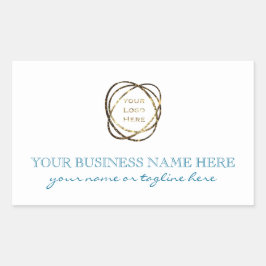 Einfaches Aqua Turquoise Add Business Logo Rechteckiger Aufkleber