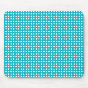 Einfaches Aqua-Weiß-Geometrisches Muster - Diamant Mousepad