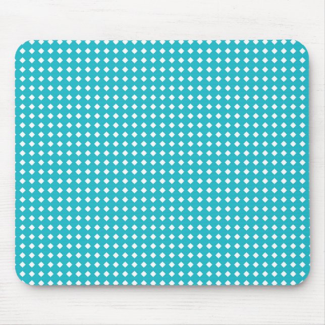 Einfaches Aqua White Geometric Muster - Diamonds Mousepad (Vorne)