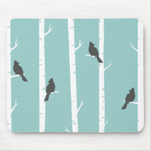 Einfaches Aquamarines Blaue Vogelbaum-Muster