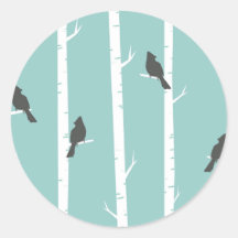 Einfaches Aquamarines Blaue Vogelbaum-Muster