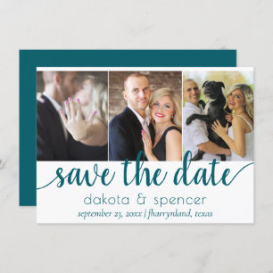 Einfaches Aquamarines Skript Dark Midnight Green Save The Date