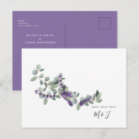 Einfaches Aquarelllavender & Foliage Save the Date