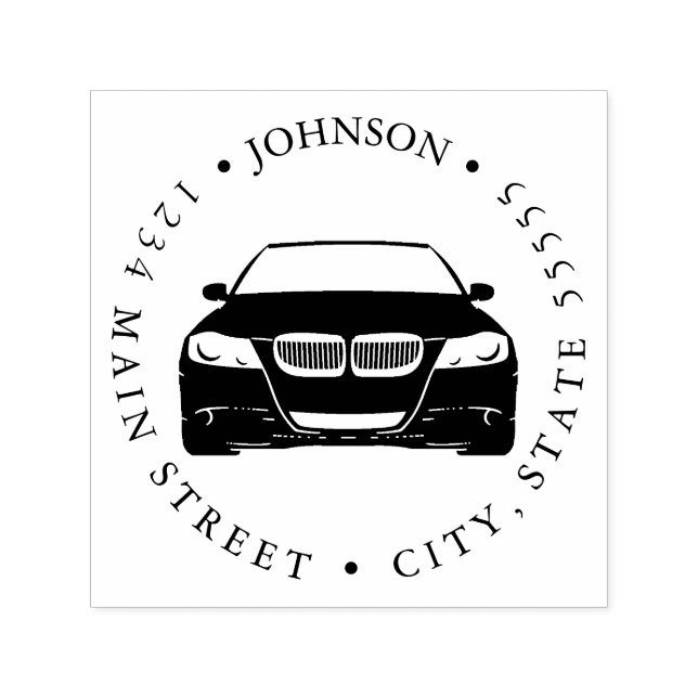 Einfaches Auto-Cartoon-Rückgabezeichen Permastempel (Design)