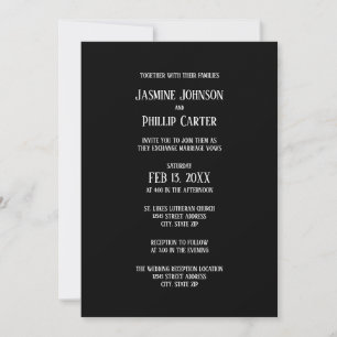 Einfaches B&W-Design - Einladung zur Hochzeit/Empf